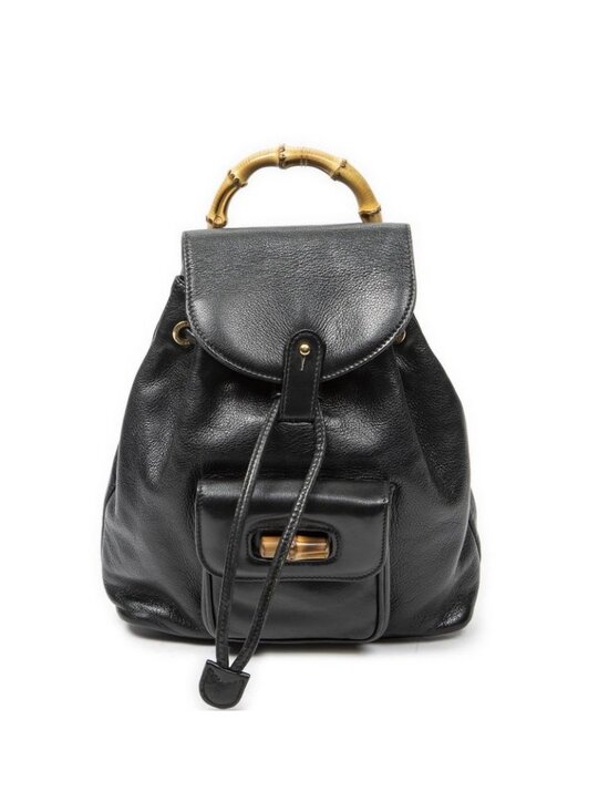 Gucci Mini Bamboo Backpack Black Greinca Lambskin Leather main image 8